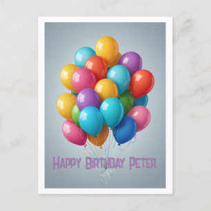 Happy Birthday bunch balloons party Postcard