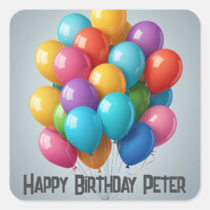 Happy Birthday bunch balloons party  Square Sticker