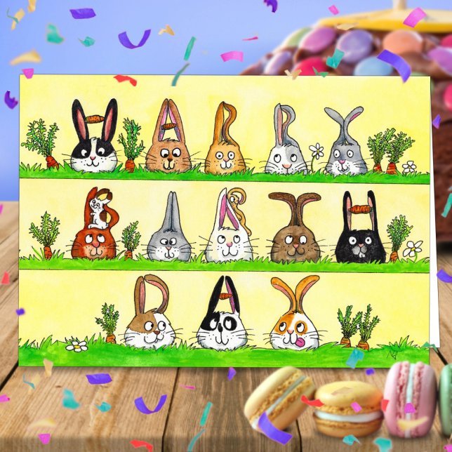 Happy Birthday Bunnies greeting card by N. Janes (Creator Uploaded)