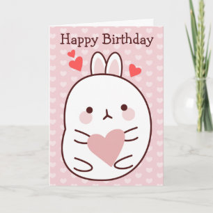 Happy Birthday Bunny Heart  Card