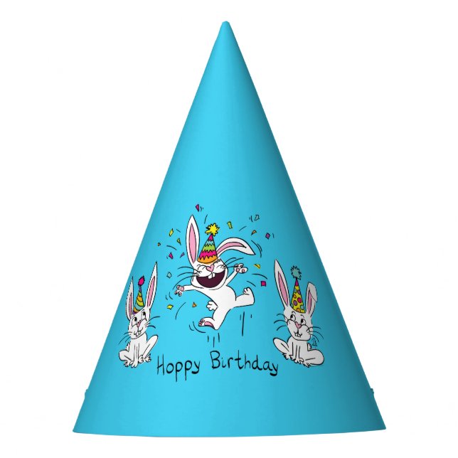 Happy Birthday Bunny Party Hats (Front)