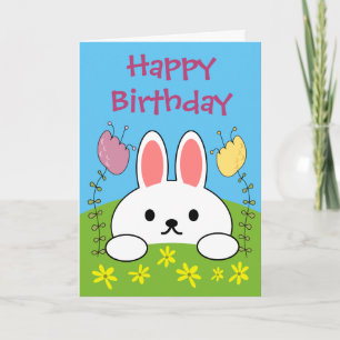 Happy Birthday Bunny Rabbit Card