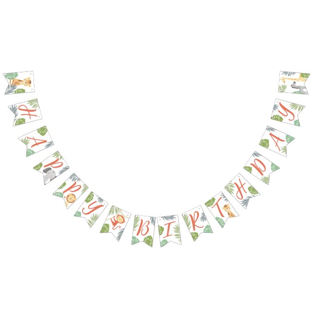 Happy Birthday bunting banner for first birthday. (All)