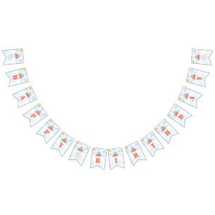 Happy Birthday bunting flag elephant pilot party