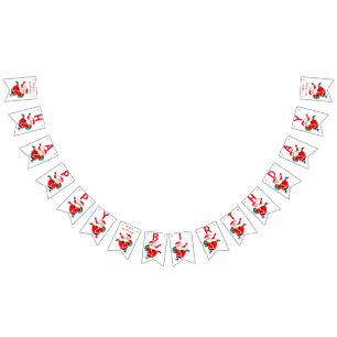 Happy Birthday Bunting Flags Santa Christmas Gift