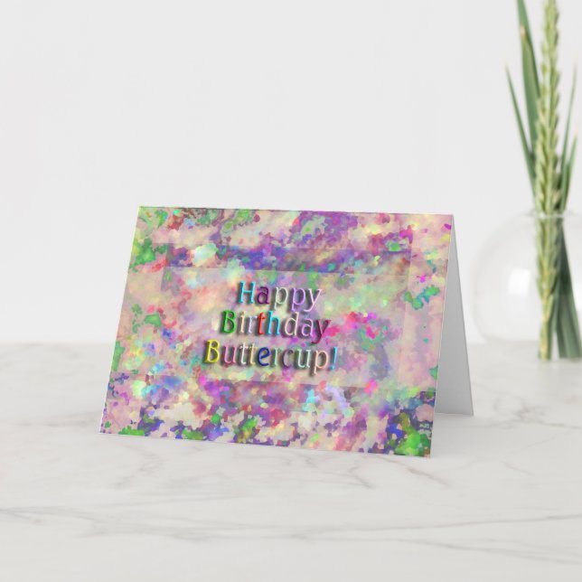 Happy Birthday Buttercup! Card (Front)