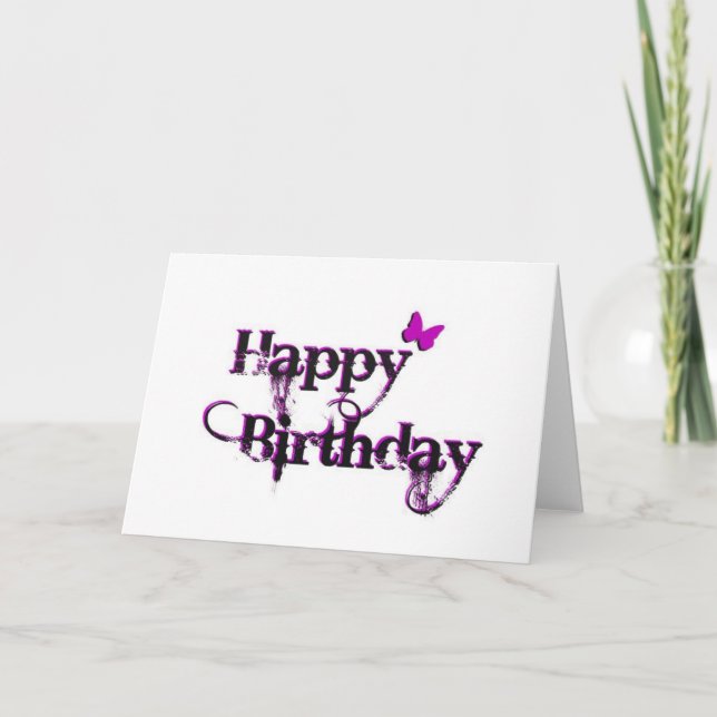 Happy Birthday Butterfly Card (Front)