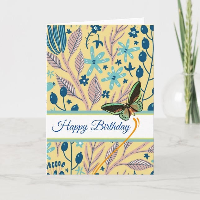 Happy Birthday Butterfly Dreams Take Flight Card (Front)