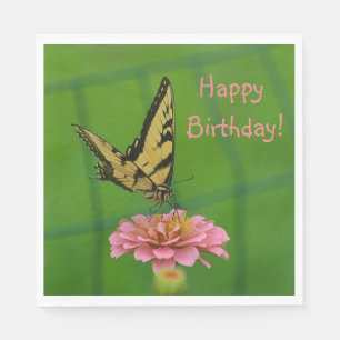 Happy Birthday Butterfly Garden Napkin