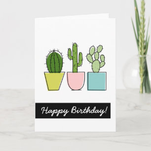 Happy Birthday!   Cactus in Pots Card