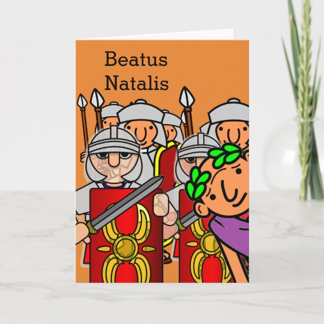 Happy Birthday Caesar Photo Bombs Legion Greetings Card (Front)