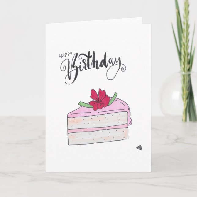 Happy Birthday Cake 1 Card (Front)