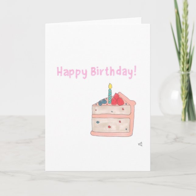 Happy Birthday Cake 4 Card (Front)