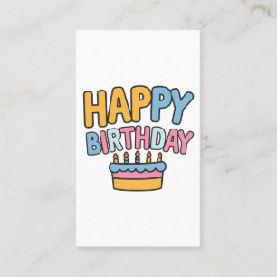 Happy Birthday Cake Business Card