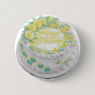 Happy Birthday Cake -Button- 6 Cm Round Badge