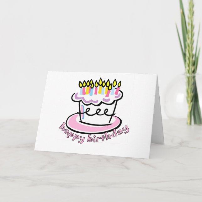 Happy Birthday cake Card (Front)