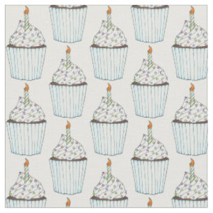 Happy Birthday Cake Cupcake Sprinkles Celebration Fabric