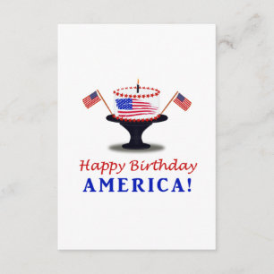 Happy Birthday Cake for America Enclosure Card
