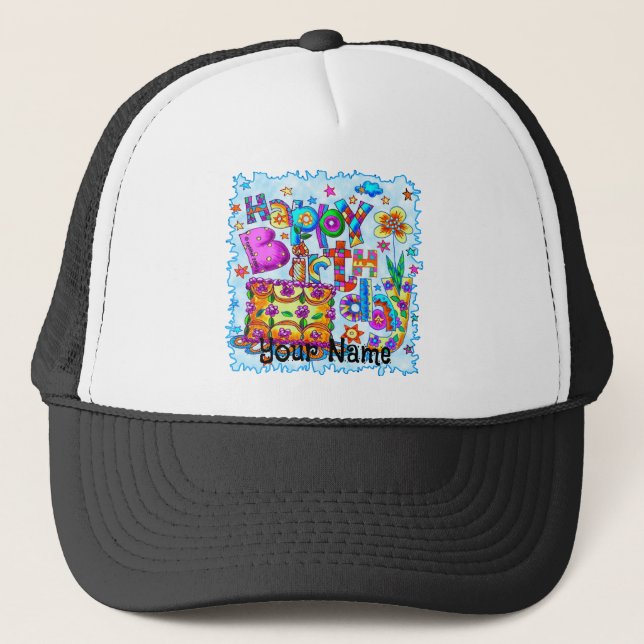 Happy Birthday Cake  hats (Front)