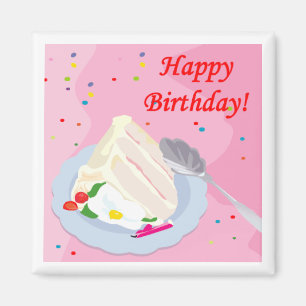 Happy Birthday Cake Magnet