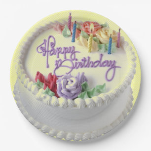 Happy Birthday Cake Paper Plate