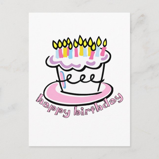 Happy Birthday cake Postcard (Front)