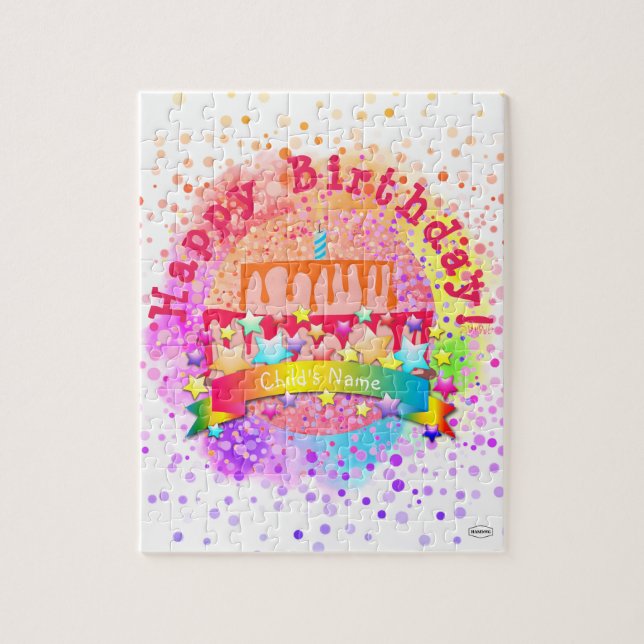 Happy Birthday Cake Puzzle - HAMbWG (Vertical)