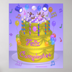 "Happy Birthday" cake (Spanish) Poster