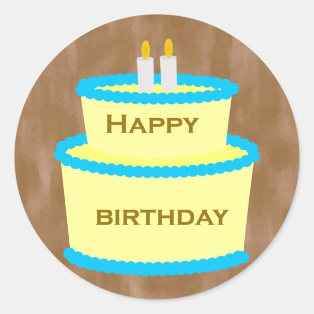 Happy Birthday Cake Stickers (Front)