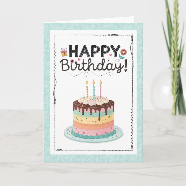 Happy Birthday Cake Sweet Treat Card (Front)