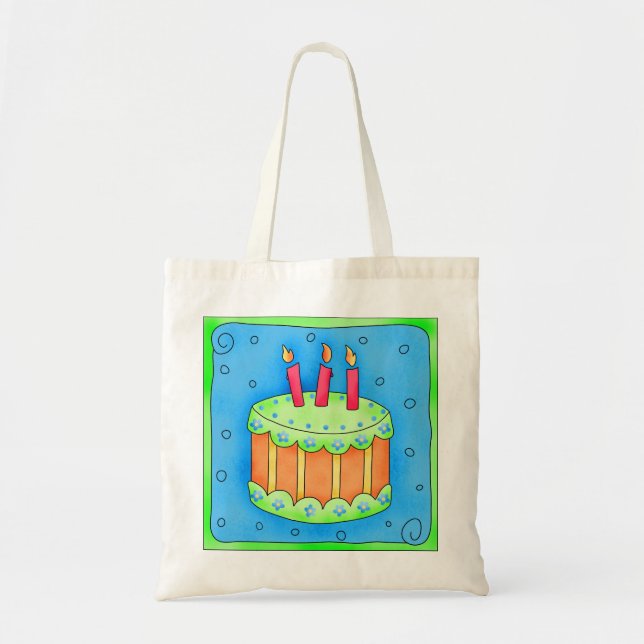 Happy Birthday Cake Tote Bag (Front)