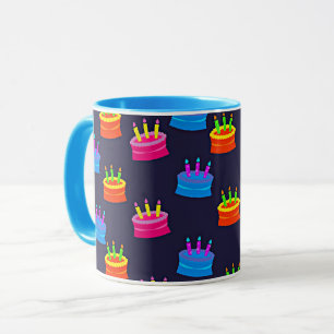 Happy Birthday, Cake with Candles, Mug