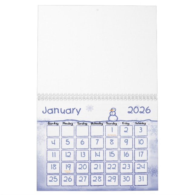 Happy Birthday Calendar (Jan 2026)