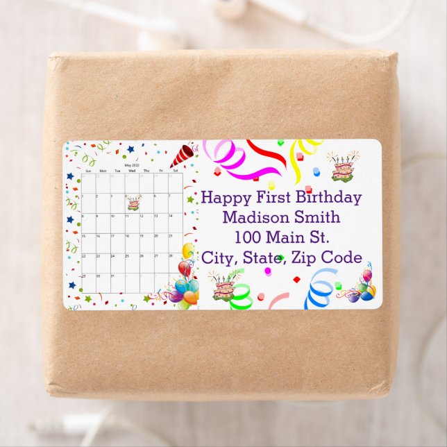 Happy Birthday Calendar May 2022 Address Label (Insitu)