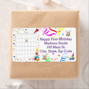 Happy Birthday Calendar October 2022 Address Label