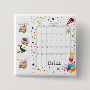 Happy Birthday Calendar September 2022 Button 