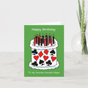 Happy Birthday Canasta Player Card