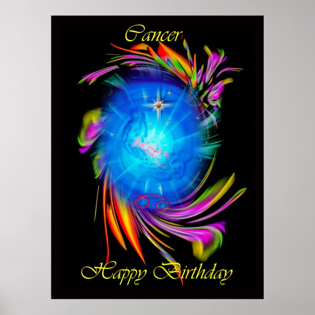 Happy Birthday Cancer - Krebs Poster (Front)