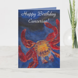 "Happy Birthday Cancerian" Original Art Design Card