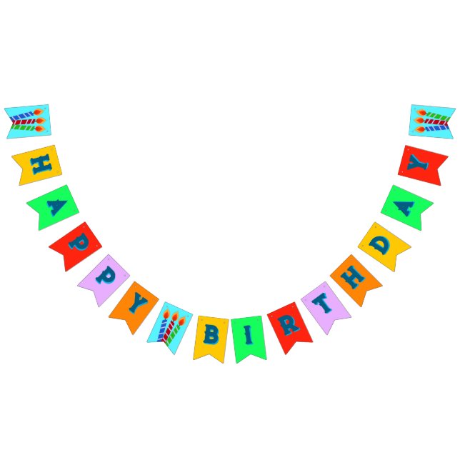 Happy Birthday Candles and Colours Bunting (All)