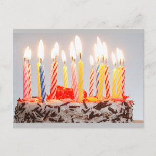 Happy Birthday Candles Announcement Postcard