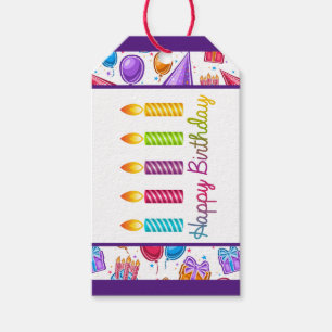 Happy Birthday Candles  Gift Tags