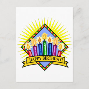 Happy Birthday Candles Postcard