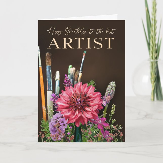 Happy Birthday Canvas Artist Painter Card (Front)