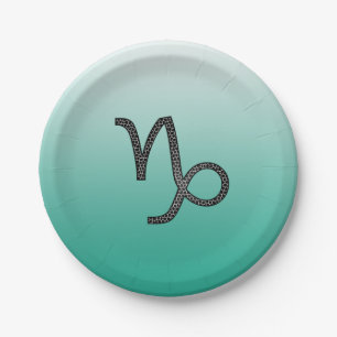 Happy Birthday Capricorn Horoscope Zodiac Paper Plate