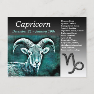 Happy Birthday Capricorn Horoscope Zodiac Postcard