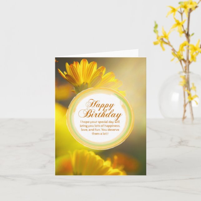 Happy birthday card (Yellow Flower)