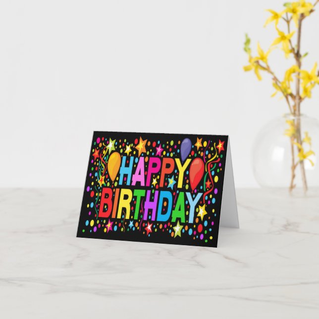 HAPPY BIRTHDAY  CARD (Yellow Flower)