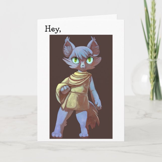 Happy Birthday Card: Anime Cat Card (Front)