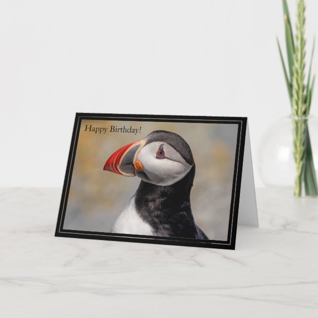 Happy Birthday Card Atlantic Puffin (Front)